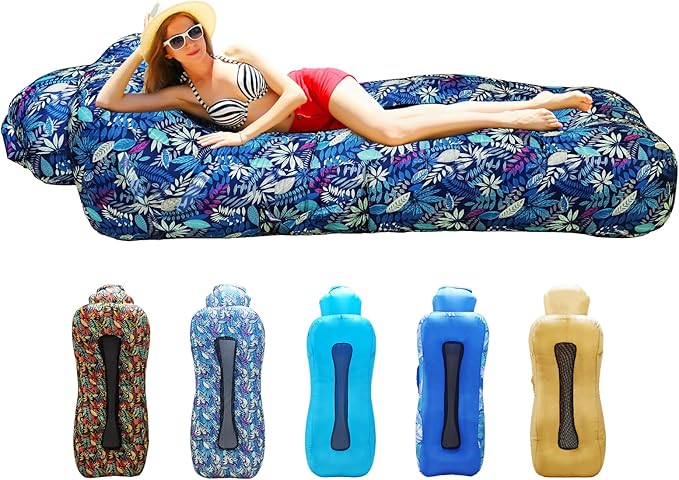 Inflatable Couch Inflatable Lounger Air Sofa | No-Pump Blow Up Couch | Ergonomic Design Air Couches Outdoor for Camping &amp Park &amp Beach Upgrade Your Camping Accessories