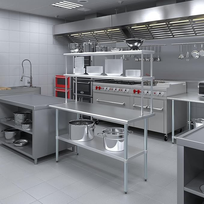AmGood Double OverShelf Stainless Steel NSF - Many (60 Long x 12 Deep)
