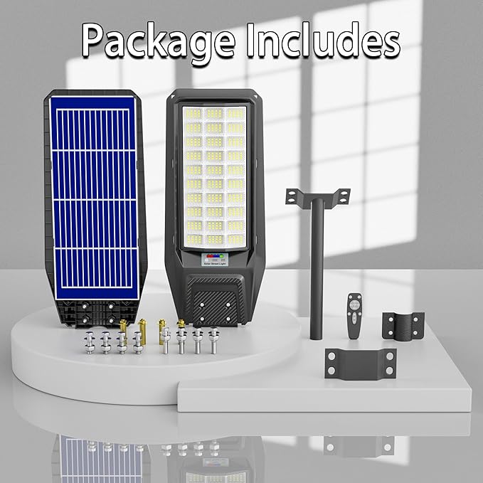 loyoele 3-Pack 9000W Solar Flood Lights Outdoor Wide Angle 4800000LM Commercial Parking Lot Light Solar Street Light Outdoor Security IP66 Lamp for Basketball Court Road Garden