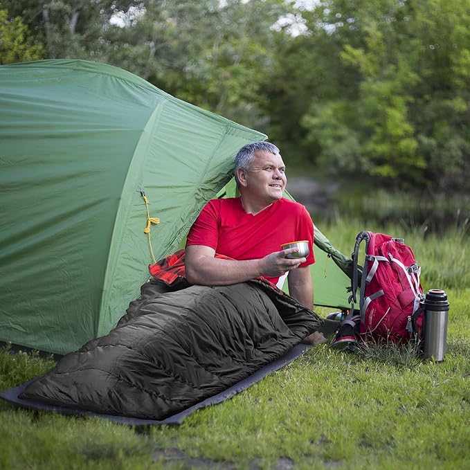 AGEMORE Cotton Flannel Sleeping Bag for Adults Lightweight XXL Cotton Sleeping Bag for Camping Backpacking or Hiking Water Resistant 3-4 Season Sleeping bag for Warm &amp Cool Weather