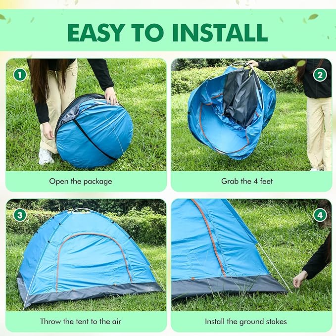 Woanger 6 Pack Bulk 2 Person Camping Tents for Homeless Lightweight Outdoor Tent with Rain Fly and Carrying Bag Waterproof Windproof Setup Pop Up for Homeless Camping Backpacking