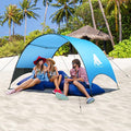 Beach Tent - Beach Shade Canopy Compact Fold (16.9x3.9″) Own Patent 360° Ventilation Large Side Storage Pocket UV Protection Portable Sun Shelter for Beach (Blue 106 * 65 * 61″)