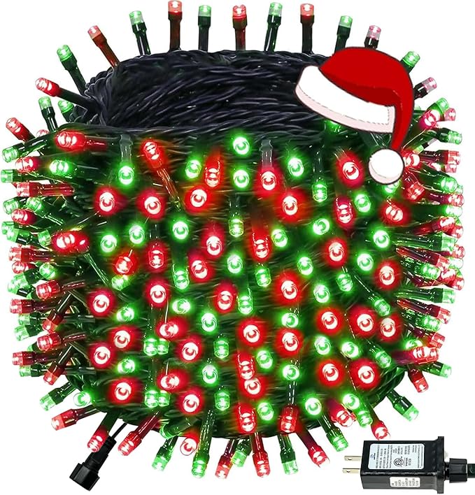 Connectable 240LED 88Ft 13Modes Christmas String Lights Indoor Outdoor | Extendable Green Wire Red &amp Green Christmas Tree Lights with Timer | Twinkle Fairy Light Plug in for Xmas Tree(Red &amp Gr