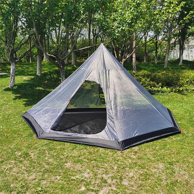 Inner Mesh with Bathtub Bottom for Tipi Hot Tent Mosquito Net for Camping Bed for Travel Outdoor Netting Cover Lightweight Mesh