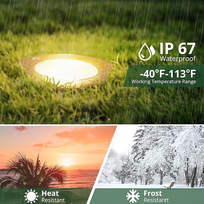 GKOLED 12V LED Brass Well Lights In Ground Light Outdoor with MR16 Bulb and Swival Base Low Voltage Landscape Lighting 5W 410LM 2700K IP67 Waterproof Up Light for Garden Open Top 12 Pack