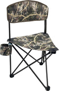 Black Sierra Tri-Lite Stool w/Back Lightweight Portable Fishing Chair w/Cupholder and Carry Strap Supports 225-Lb Portable Outdoor Chair for the Hunting Blind Camping Travel Hiking