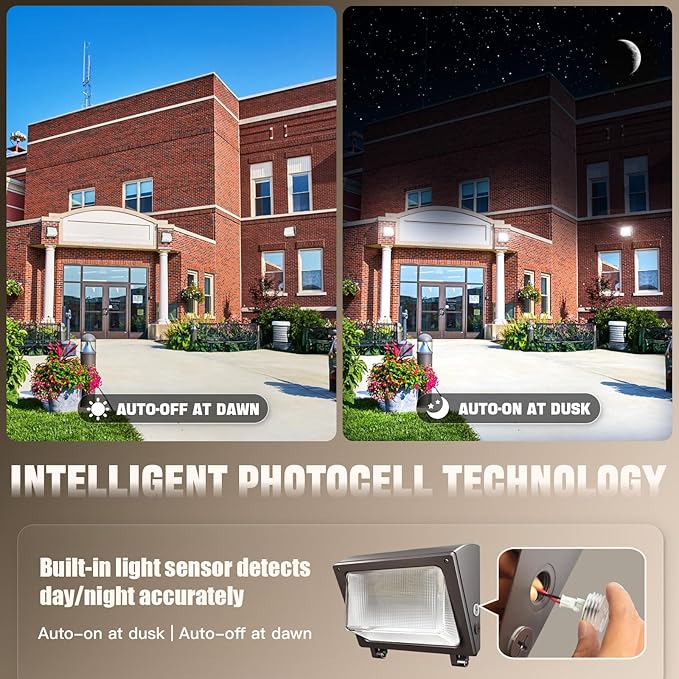 LED Wall Pack Light 120W/96W/72W with Dusk to Dawn Photocell18000LM 1000W HPS/HID Equiv.6000K/5000K/4000K Daylight Outdoor Security Lighting Commercial Wall Mount Lights for WarehouseYard - 4Pack