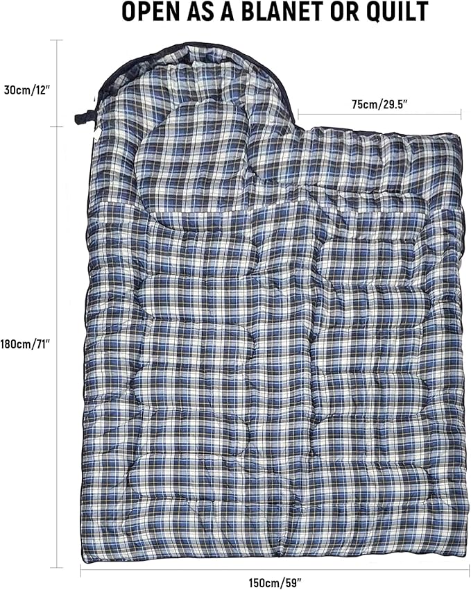 Camping Sleeping Bag for Adults 3-4 Season Warm &amp Cold Weather Waterproof Envelope Sleeping Bags for for Backpacking Hiking Travel Outdoors Adult All Weather Sleeping Bag with 1.5/2/3/4/5lbs Fil