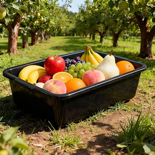 4-Pack Commercial Bus Tubs Box/Tote Box Large Plastic Basin Tub (32 Liter)