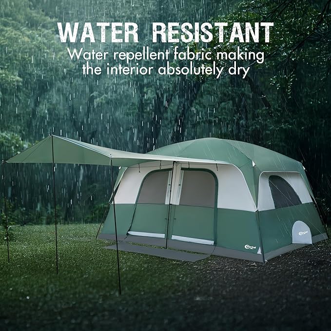 PORTAL 8 Person Tents for Camping Easy Setup Cabin Tent with Large Porch 2 Room Waterproof Family Camping Tent for Outdoor Camping Patio