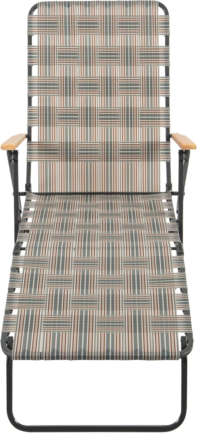 Camp &amp GO 4-Position Folding Web Lawn Chair Outdoor Lounger Multi