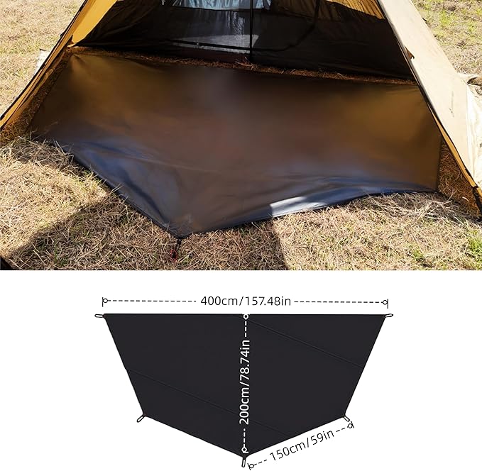 Tipi Hot Tent with Stove Jack + Mesh Inner Tent + Tent Floor Ground Sheet