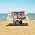 ALAZA Wolf Head Painting Beach Tent Sun Shelter UPF50+ Protection Beach Shade Canopy w/ 4 Sandbags for Outdoor Camping Fishing Backyard Fun Picnic 10x9 ft
