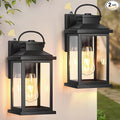 VIANIS Outdoor Wall Lantern Modern Black Exterior Porch Lights Wall Mount Light Fixture 100% Aluminum Waterproof Outside Lights for House Dusk to Dawn Outdoor Sconce Lights for Garage Patio 2-Pack