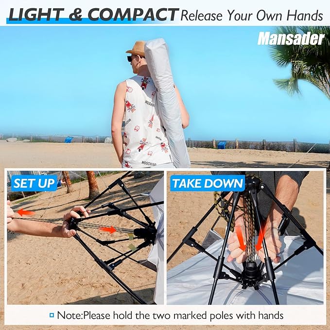 6 Person Large Instant Pop Up Beach Tent UV Protection Portable Easy Setup Sun Shade Shelter for Whole Family Extended Floor with 3 Ventilating Mesh Windows for Outdoor Camping Fishing