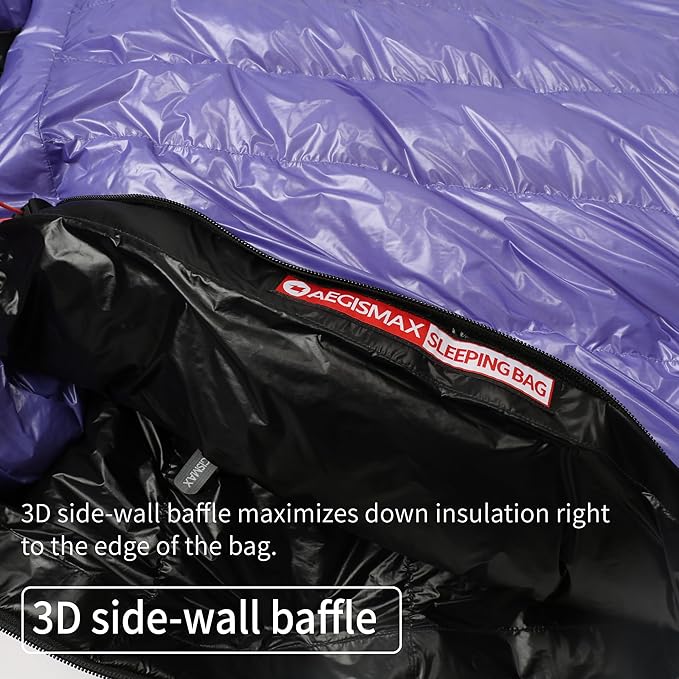 Ultra Dry Down Sleeping Bag - 10D 800FP Thicken Winter Ultralight Camping &amp Hiking Backpacking Outdoor (Future II Lengthen)