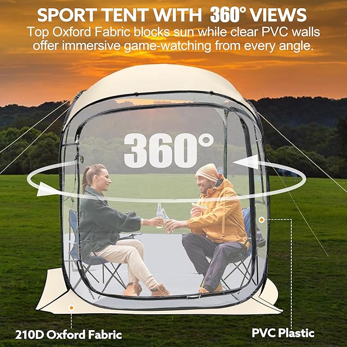 Outdoor All Weather Pop Up Sport Tent 51×51×67 in 1-3 Person Instant Tent ShelterRainproof Camping Sun Shelter Coldproof &amp Windproof Spacious Interior with Outdoor Camping Activities Fishing