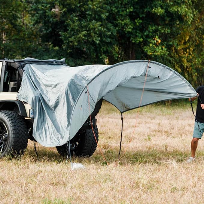 Trail Gear Oasis 2-in-1 Rain Cover &amp Tailgate Shade for Jeep Wrangler – Waterproof Easy Setup Fits 2-Door &amp 4-Door Models