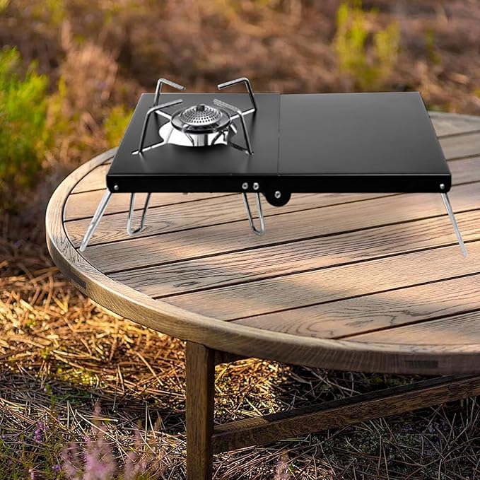 balacoo Camping Table Grill Stand for Outdoor BBQ Smoke Grill Open Fire Cooking Stand Sturdy Versatile Lightweight