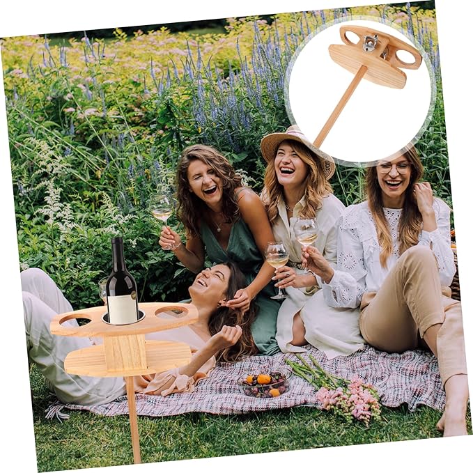 1pc Portable Folding Wine Table Lightweight Outdoor Wine Table for Beach Picnic and Backpack Suitcase