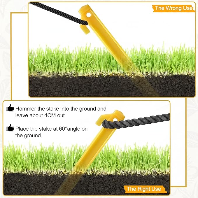 60 Pcs 9 Inch Plastic Tent Stakes Heavy Duty Beach Tent Pegs Sand Stakes Yard Inflatable Stake Awning Camping Caravan Pegs Accessory for Camping Outdoor and Garden Lawn Canopy Stake