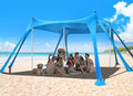 Osoeri Beach Tent Camping Sun Shelter UPF50+ with 8 Sandbags Sand Shovels Ground Pegs &amp Stability Poles Outdoor Shade Beach Canopy for Camping Trips Fishing Backyard Fun or Picnics