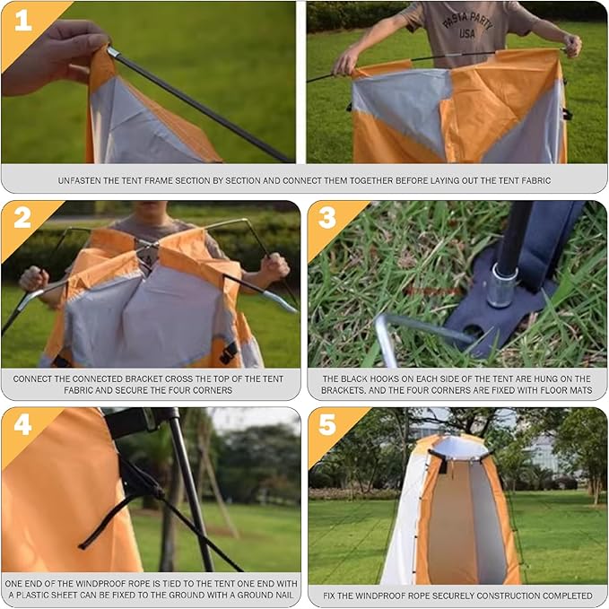 Pop-Up Changing Tent 190T 47x47x75 Changing Tent with Window &amp Door Camping Supplies with Windproof Rope &amp Peg Water &amp Sun Proof for Outdoor