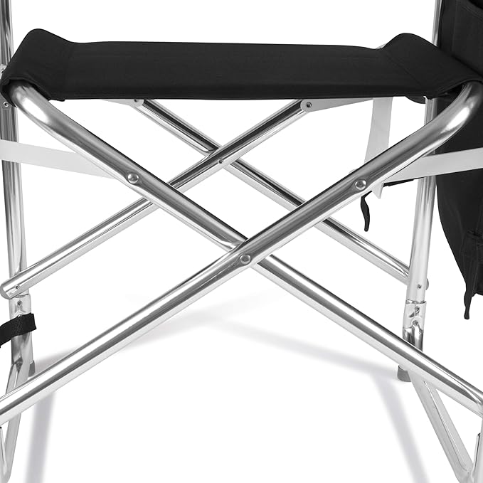 Picnic TIME Disney The Incredibles Sports Chair with Side Table Folding Beach and Camp Chair Portable Outdoor Chair with Carry Strap and Storage Pockets (Black)