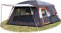 KTT Extra Large Tent 10-12-14 Person(A)Family Cabin Tents2 Rooms3 Doors and 3 Windows with MeshStraight WallWaterproofDouble LayerBig Tent for OutdoorPicnicCampingFamily Gathering