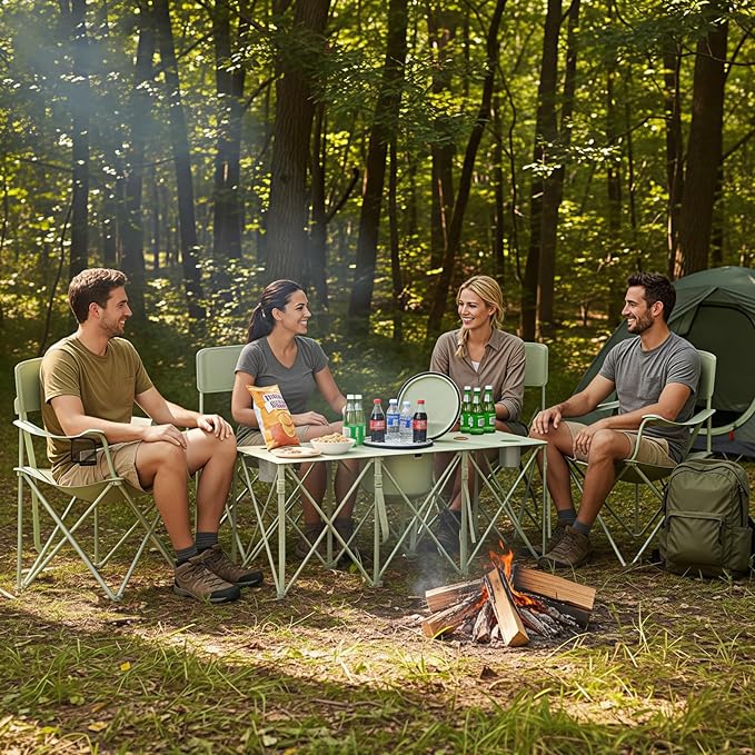 CAMPHILL Camping Chair Set of 3 Outdoor Folding Camping Chairs for Heavy People with Cup Holder &amp Carry BagCollapsible Chair Include One Sofa Chair and Two Single ChairSupport up to 500lbs