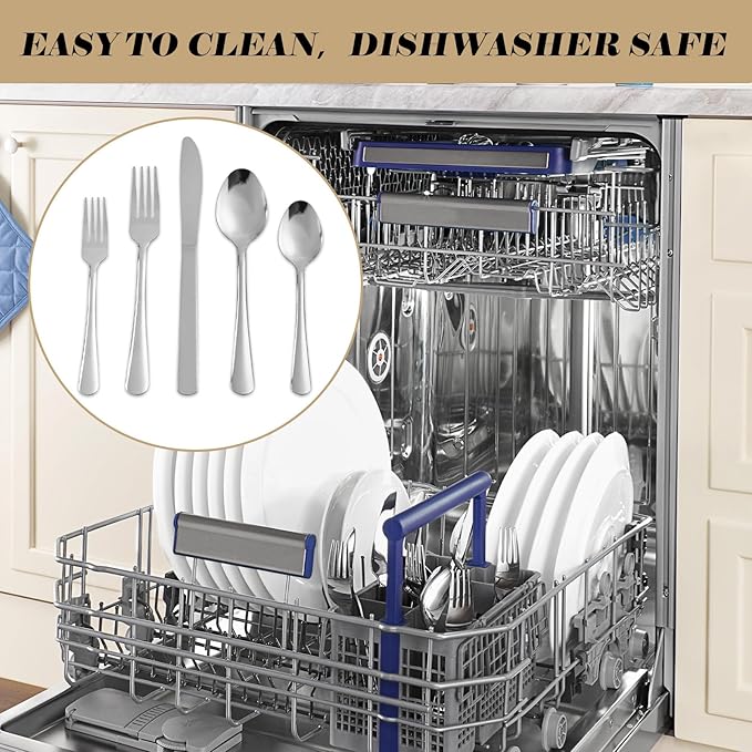 60 PCS Silverware Set - Windsor Stainless Steel Silverware Set for 12 Kitchen Flatware Set Cutlery Set for Home Restaurant Hotel Kitchen Dishwasher Safe &amp Mirror Polished Utensils Set