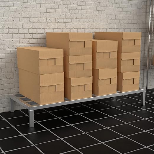 60'' x 24'' x 8'' Aluminum Welded NSF Certified Dunnage Rack - 1850 lb. Capacity for Restaurant Storage Warehouse Garage