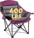 Northroad Oversized XL Padded Camping Chair w/Cell Phone Holder Large Camp Lounge Chair Foldable Lawn Chair w/Cup HolderCarry Bag for Outdoor Hiking Beach Picnics Heavy-Duty 400-lbs Capacity