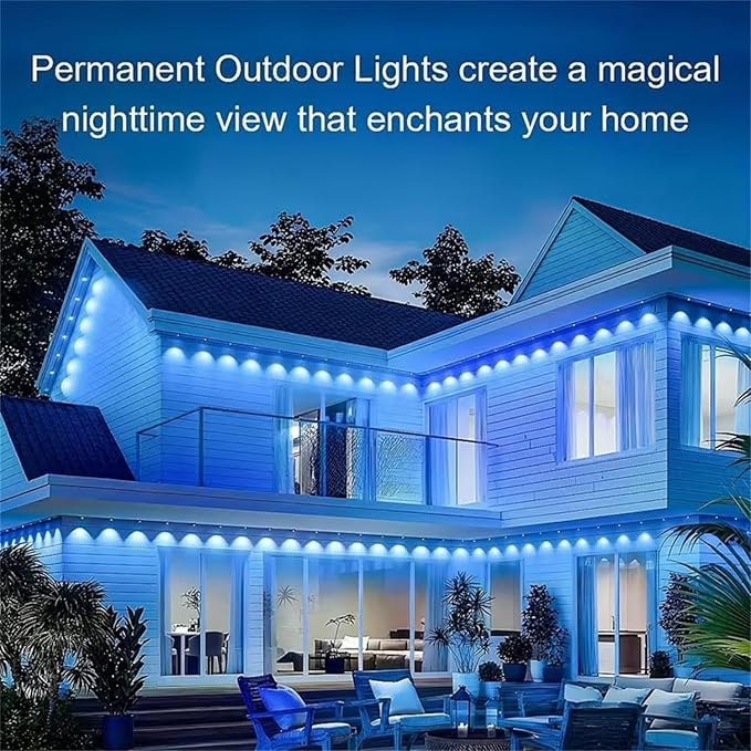200Ft Permanent Outdoor Lights for House Waterproof IP67 LED Eave Lights with App/Remote Control Outdoor Permanent led Lighting for House Roof DecorChristmasPartyAll Holiday and Daily