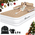 YITAHOME FullXL Size Air Mattress with Headboard and Pump 18in Blow Up Mattress with Carry Bag and Travel Brown