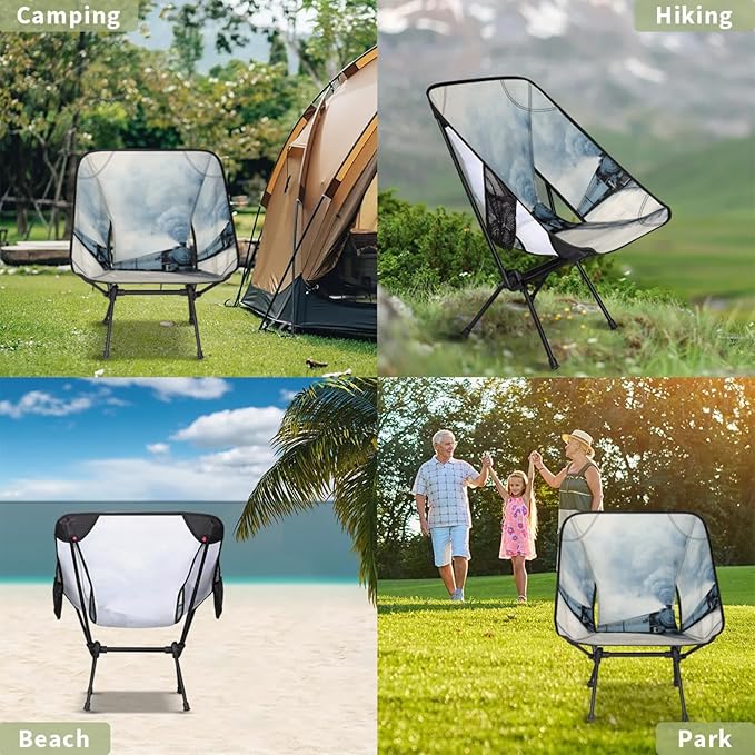 Honeybaby Folding Camping Chair Winter Train Camping Chairs Lightweight Portable Chair Outdoor Foldable Chairs for Camping Travel Picnic Beach Hiking