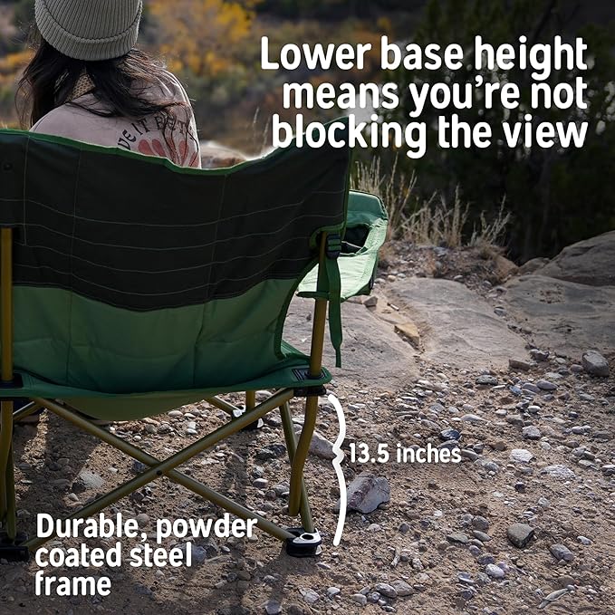 Kelty Lowdown Couch - 3 Person Capacity Camping Chair Extra Large and Sturdy Bench for Campsites Soccer Games and Backyard Parties