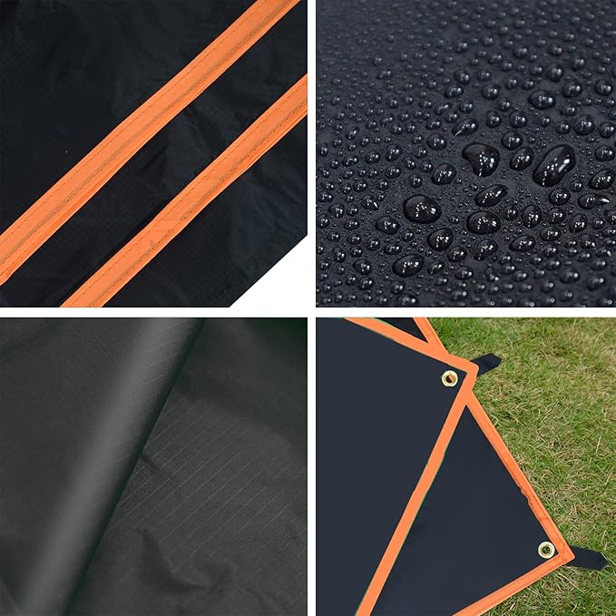 GEERTOP Ultralight Tent Footprint Waterproof Black Tent Tarp Ground Sheet Mat for Under Tent Camping Backpacking Hiking Picnic