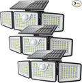2500LM Solar Lights Outdoor with Motion Sensor3 Head 270° Wide Angle Street Area LightsIP65 Waterproof Security Lighting with 3 Modes(Remote3 Pcs)