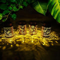 4pack Solar Outdoor Mason Lanterns Hummingbird Butterfly Dragonfly Sunflower Garden Decor LED Light Hanging Waterproof Metal Lanterns for Patio Pathway Yard (Art Deco 4pack)