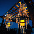 Hanging Candle Lantern Outdoor 28” Battery Operated Modern Clear Acrylic Crystal Chandeliers with Flickering Yellow Led Candle Light S Hooks for Garden Backyard Gazebo Room Indoor Indoor Decor
