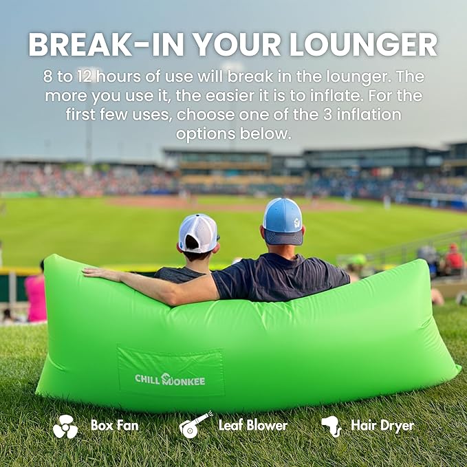 Portable Inflatable Lounger for Beach &amp Camping – Self-Inflating Air Couch Beach Sofa and Outdoor Lounge Chair for Relaxation and Comfort