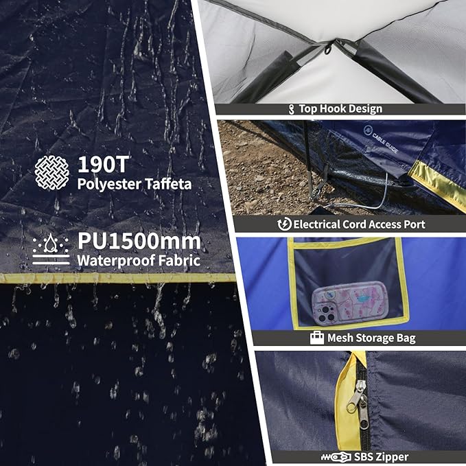 EchoSmile 10/12 Person Camping Tent Waterproof Windproof Tent with Rainfly Easy Set up for Outdoor Family Camping Party