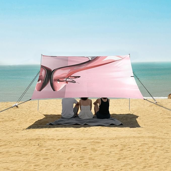 Pink High HeelCamping Sun Shelters 9.2 x 10.5 FT Beach Canopy Tent Sun Shade with Carrying Bag for Camping Trips Fishing Backyard Fun or Picnics 21340778