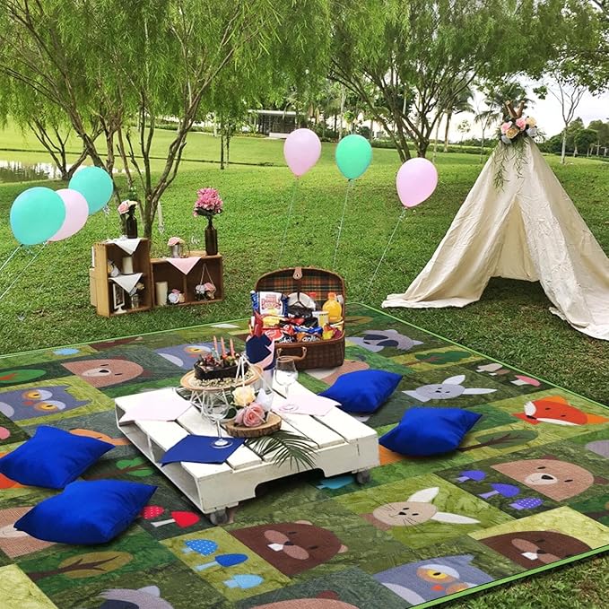 Extra Large Picnic Blankets Waterproof Foldable (60x 80) Boho Beach Blanket Waterproof Sandproof3-Layer Thicking Mat Outdoor Packable Camping Blanket