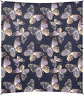 Camping Sun Shelters Decorative Purple and Golden Butterflies Beach Canopy 126 * 110.2in
