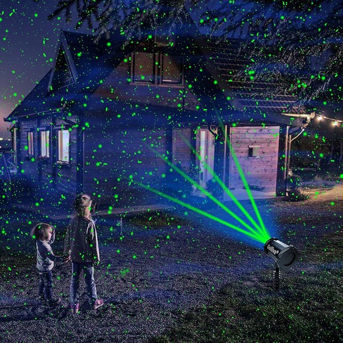 Outdoor Firefly Projector Lights with Blue Aurora LED – Perfect for Garden Yard and Patio Decor | Create Magical Starry Nights for Holidays &amp Events | Waterproof Remote Control