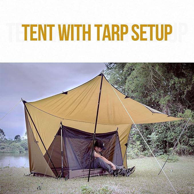 OneTigris Solo Mesh Tent Ultralight Screen House with 3000 Waterproof Bathtub Floor for Camping Hiking Backpacking Traveling Fishing Patio