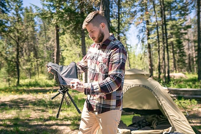 Stansport Apex Fold-Up Stool (G-140) - Black/Grey Portable and Lightweight Stool for Camping Fishing Hiking Backpacking and More - 300 lbs weight capacity