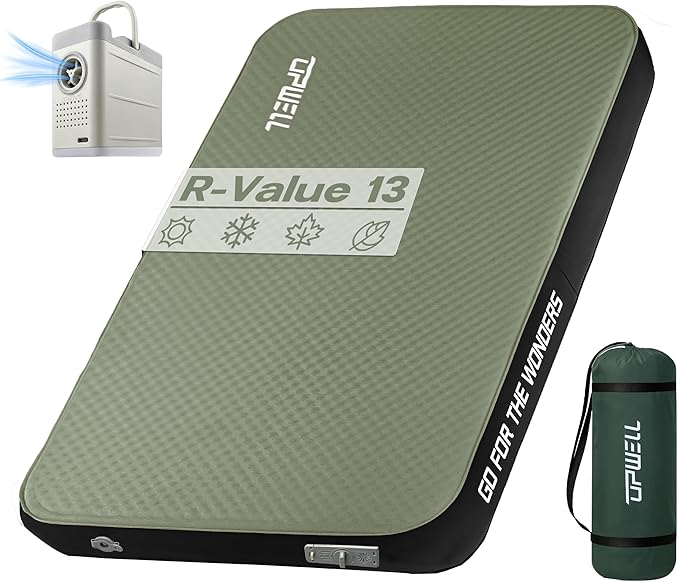 UPWELL Self Inflating Sleeping Pad 4.5 Thickness Camping Mattress with Solid Foam Double Sleeping Mat Portable Fast Inflation for Outdoor Mat Portable Roll Upwith air Pump